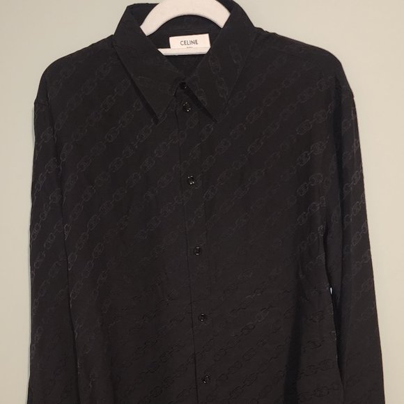 Celine Paris Black Silk Shirt - Picture 1 of 6